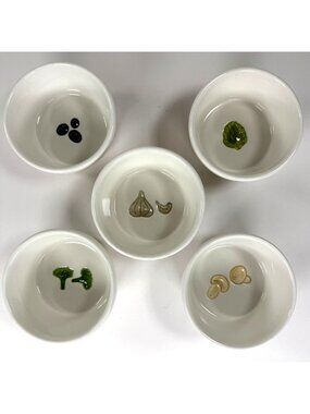 Pottery Barn Pizza Buono Condiment Set Ramekins Only